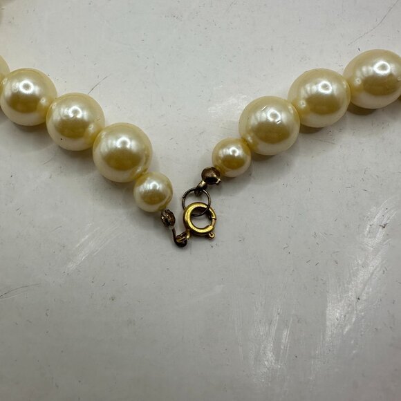 Faux Pearl Bead Necklace With Gold-Tone Clasp - Picture 2 of 3